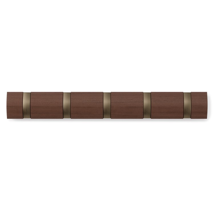 Вешалка настенная flip, 50,8 см, коричневая, 5 крючков (70616)