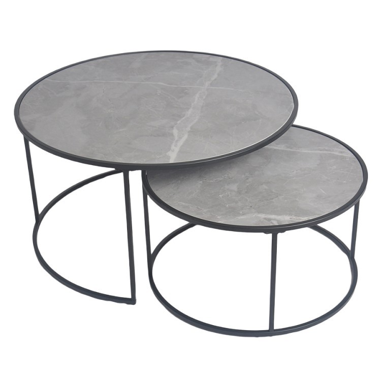 Набор столиков журнальных hans, D60 см и D80 см, серые (76900)