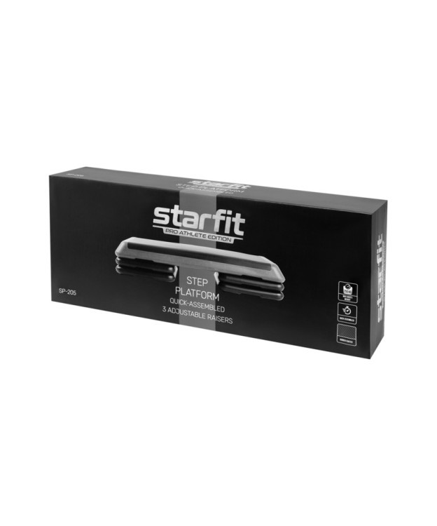 Степ-платформа быстросборная STARFIT SP-205 108х41,5х20 см, обрезиненная, 3-х уровневая (1121623)