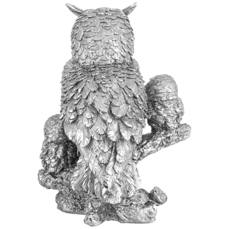 Фигурка декоративная"совы семья на коряге" н-24см цвет: сталь Lefard (169-906)