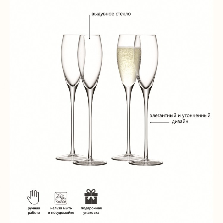 Набор бокалов для шампанского wine, 160 мл, 4 шт. (59252)