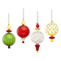 Набор стеклянных ёлочных игрушек Карамель из коллекции new year essential, 8см (81013)