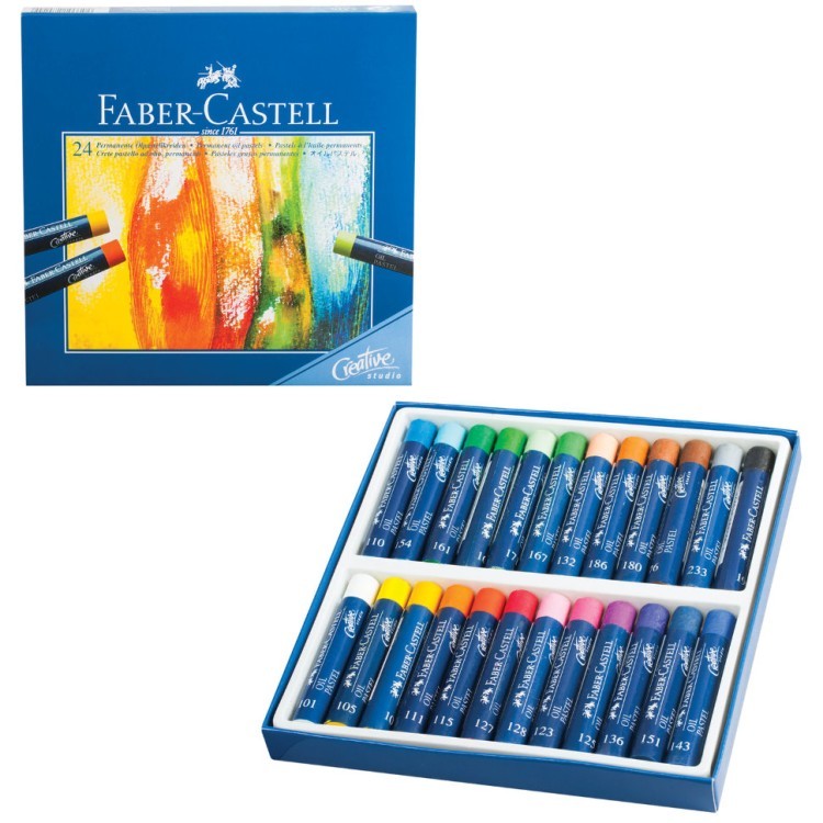 Пастель масляная художественная Faber Castell Oil Pastels 24 цвета круглое сечение 127024 (64973)