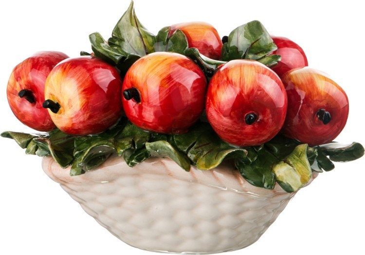 Изделие декоративное "корзина с яблоками" овальная 22*15 см высота=13 см Ceramiche D'arte (D-335-013) 