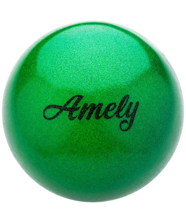 Мяч для художественной гимнастики AGB-103 15 см, зеленый, с насыщенными блестками (445591)