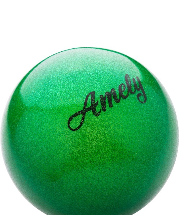 Мяч для художественной гимнастики AGB-103 15 см, зеленый, с насыщенными блестками (445591)