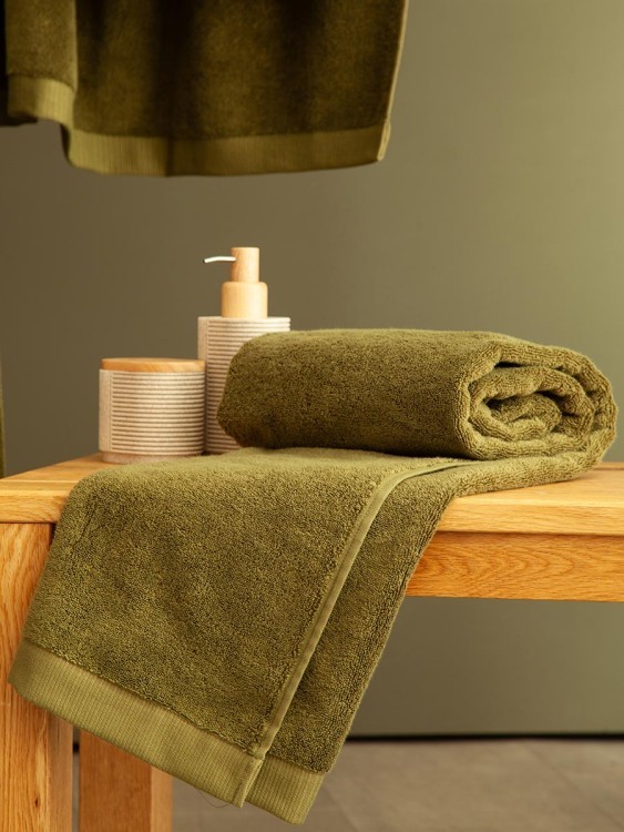 Полотенце для рук оливкового цвета из коллекции essential, 50х90 см (79191)