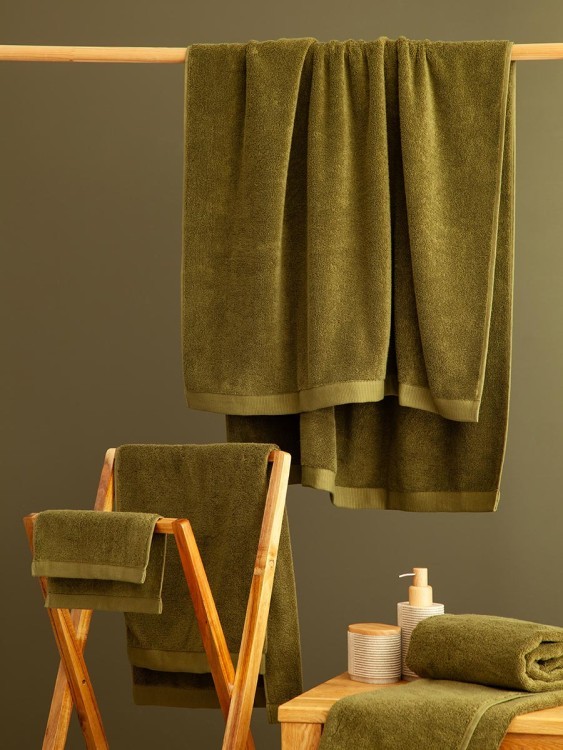 Полотенце для рук оливкового цвета из коллекции essential, 50х90 см (79191)