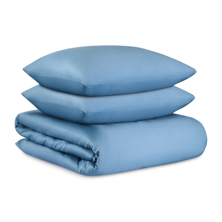 Комплект постельного белья из премиального сатина джинсово-синего цвета из коллекции essential, 200х220 см (79819)