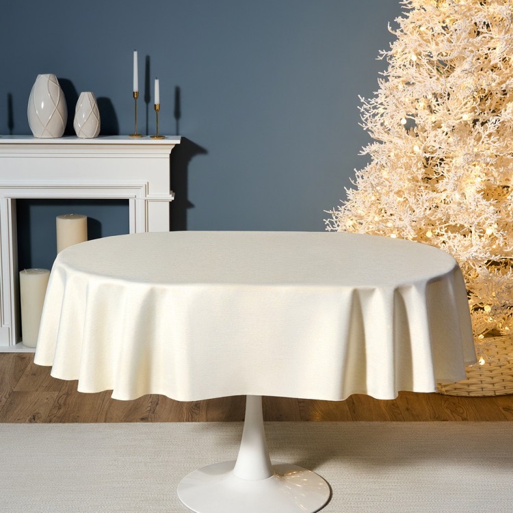 Скатерть  140х180 cm овальная, "феерия. золото", цвет: бежевый, tm lefard, полиэстер 100% (кор=28шт. Lefard (986-003-27)