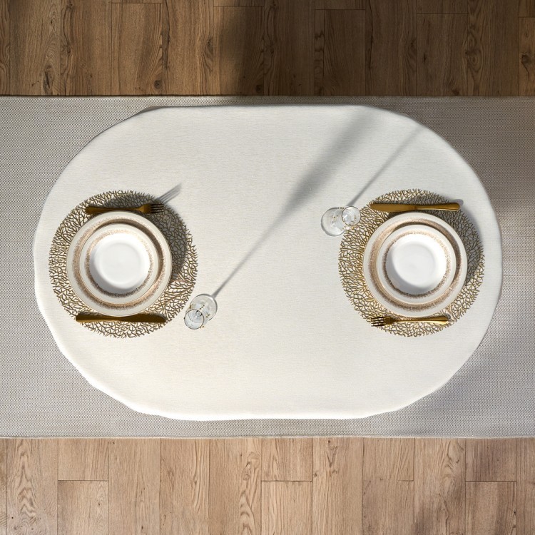 Скатерть  140х180 cm овальная, "феерия. золото", цвет: бежевый, tm lefard, полиэстер 100% (кор=28шт. Lefard (986-003-27)