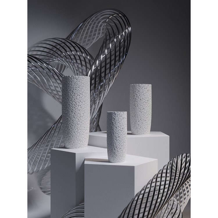 Ваза для сухоцветов printed art, grid, 32 см (78160)