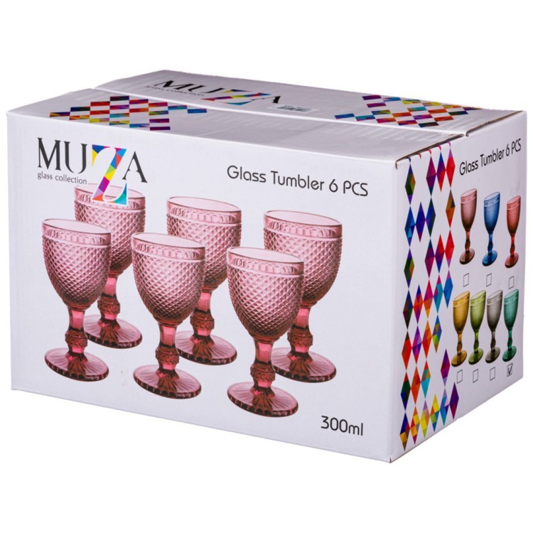 Набор бокалов для вина "гранат" 6шт. серия "muza color" 300мл. / в=17 см Lefard (781-217)