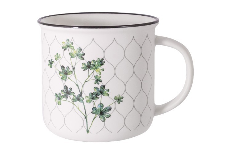 Кружка, 400 мл, фарфор N, белая, Лапчатка, Herbarium - HS5-TC988-A19105-B Home & Style