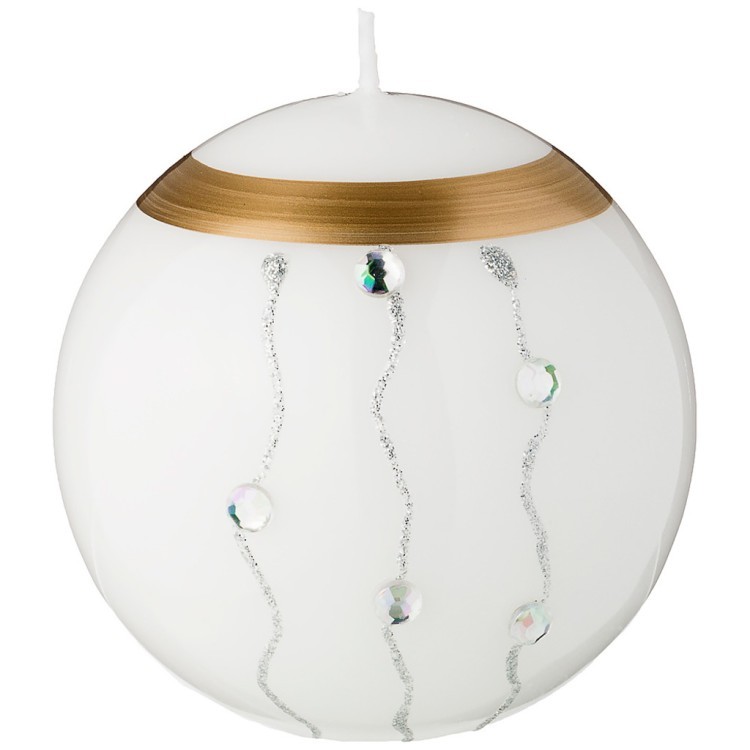 Свеча декоративная шар "волшебное сияние" white диаметр 7 см высота 9,5 см Adpal (348-830)