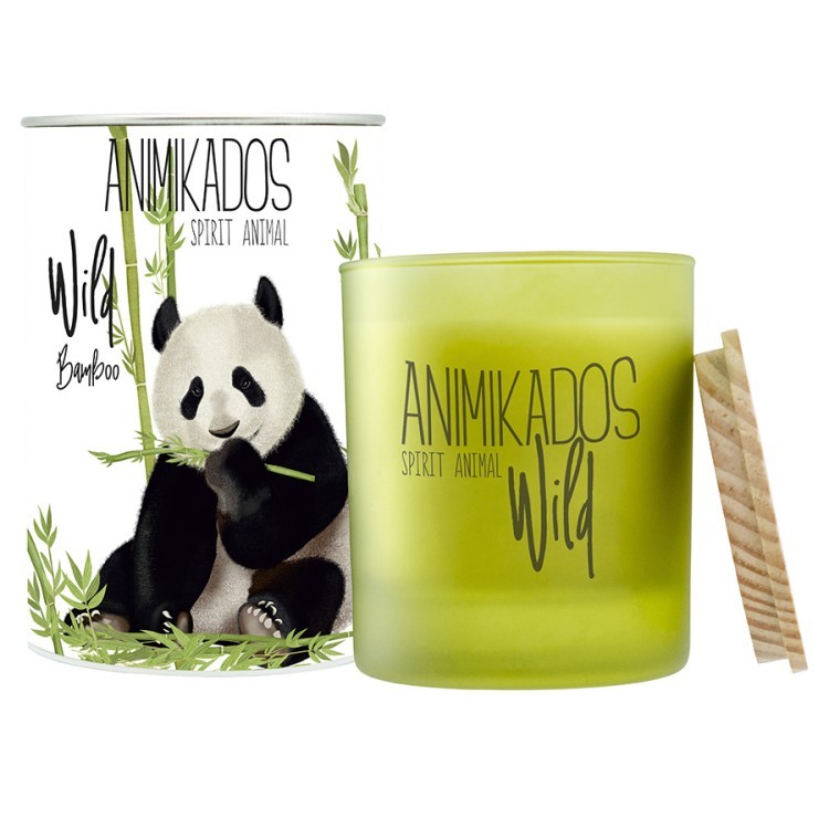 Свеча ароматическая wild panda, Бамбуковый, 40 ч (65776)