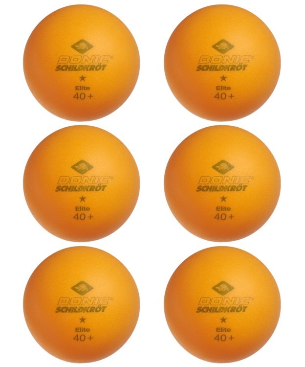 Мяч для настольного тенниса 1* Elite, оранжевый 6 шт. (1035736)
