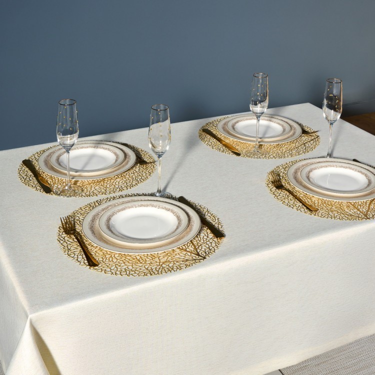 Скатерть  140х180 cm прямоугольная, "феерия. золото", цвет: бежевый, tm lefard, полиэстер 100% (кор= Lefard (986-003-20)