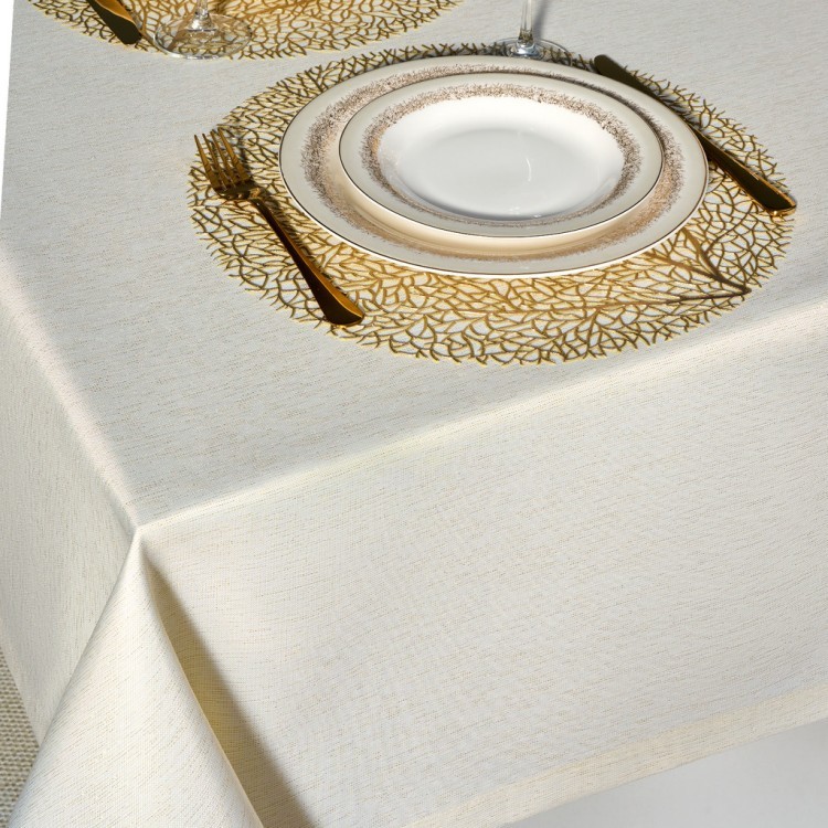 Скатерть  140х180 cm прямоугольная, "феерия. золото", цвет: бежевый, tm lefard, полиэстер 100% (кор= Lefard (986-003-20)
