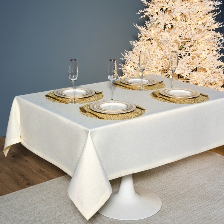 Скатерть  140х180 cm прямоугольная, "феерия. золото", цвет: бежевый, tm lefard, полиэстер 100% (кор= Lefard (986-003-20)