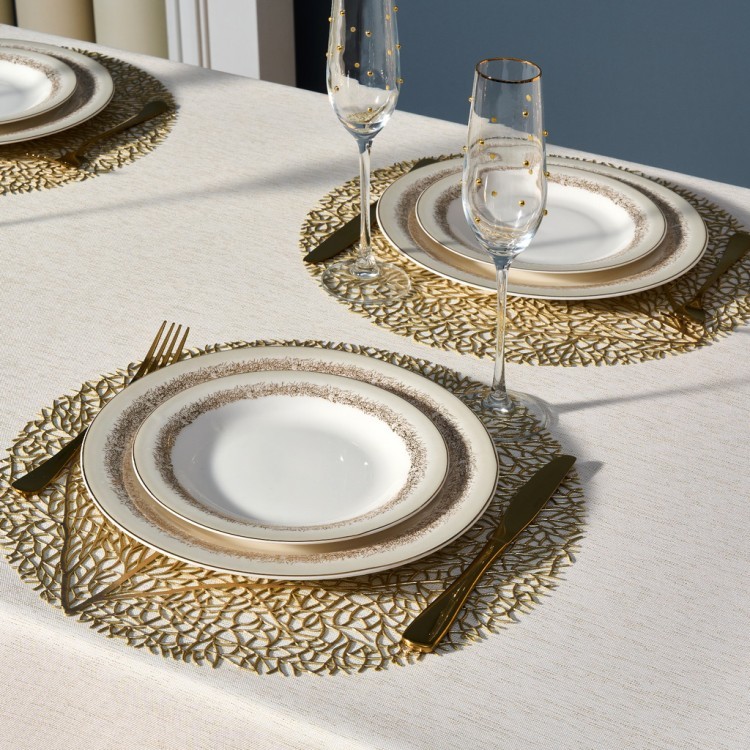 Скатерть  140х180 cm прямоугольная, "феерия. золото", цвет: бежевый, tm lefard, полиэстер 100% (кор= Lefard (986-003-20)