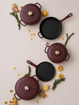 Кастрюля с крышкой из коллекции  "Шеффилд", D26 см, 4,9 л, бургунди (80246)