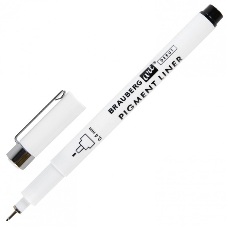 Капиллярные ручки линеры 9 шт черные 0,05-0,8 мм / Кисть S BRAUBERG ART DEBUT 143944 (1) (92713)