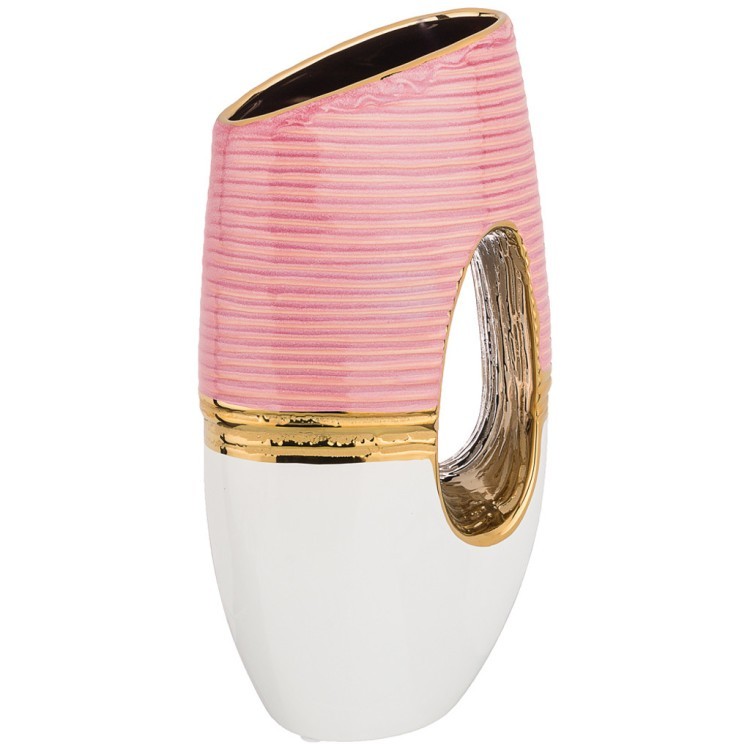 Ваза декоративная "розовая коллекция" 15,5*8,5см высота=30 см Lefard (699-266)