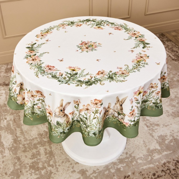 Скатерть круглая "sense" 150см ,зеленый 100%хлопок, твил с пропиткой Lefard (850-753-23)