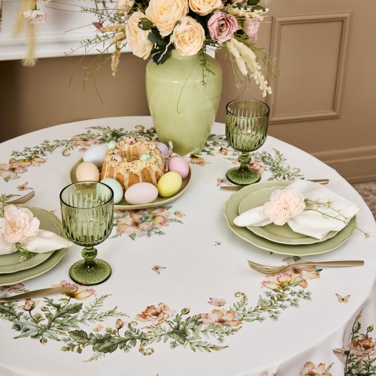 Скатерть круглая "sense" 150см ,зеленый 100%хлопок, твил с пропиткой Lefard (850-753-23)