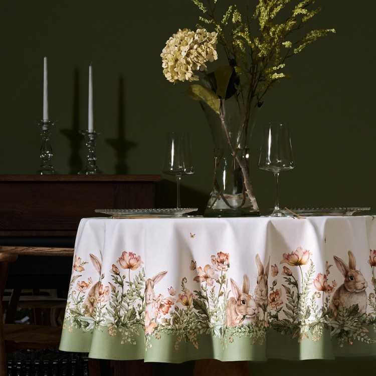 Скатерть круглая "sense" 150см ,зеленый 100%хлопок, твил с пропиткой Lefard (850-753-23)