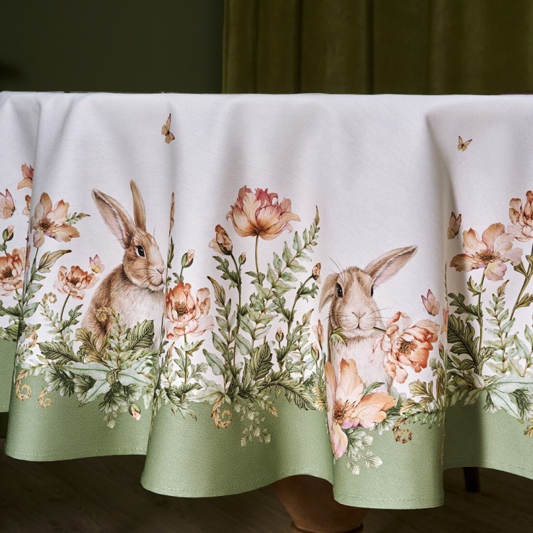 Скатерть круглая "sense" 150см ,зеленый 100%хлопок, твил с пропиткой Lefard (850-753-23)