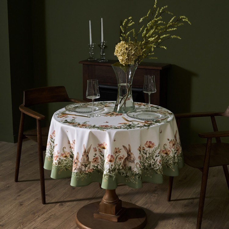 Скатерть круглая "sense" 150см ,зеленый 100%хлопок, твил с пропиткой Lefard (850-753-23)