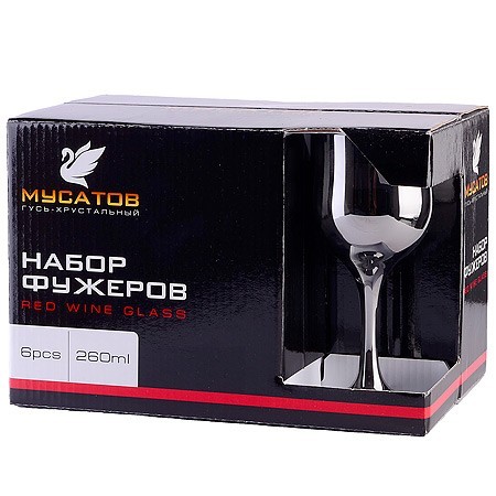 Набор 6 бокалов д/вина Сияющий графит 240 мл (GR163-06) Набор 6 бокалов д/вина Сияющий графит 240 мл (GR163-06)