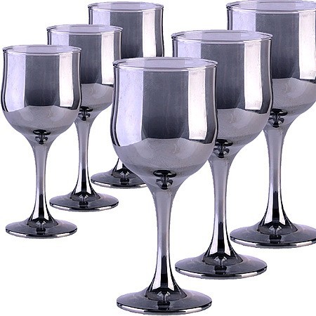 Набор 6 бокалов д/вина Сияющий графит 240 мл (GR163-06) Набор 6 бокалов д/вина Сияющий графит 240 мл (GR163-06)