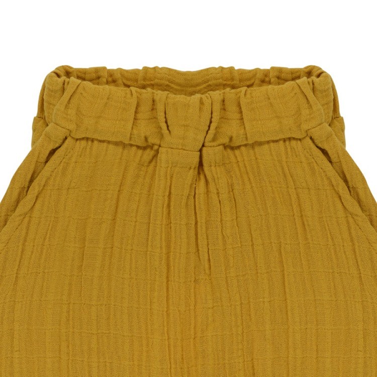 Штаны из хлопкового муслина горчичного цвета из коллекции essential 12-18m (69686)