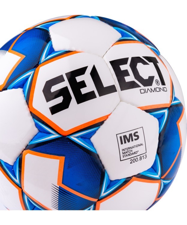 Мяч футбольный Diamond IMS №5, белый/синий/оранжевый (594474)