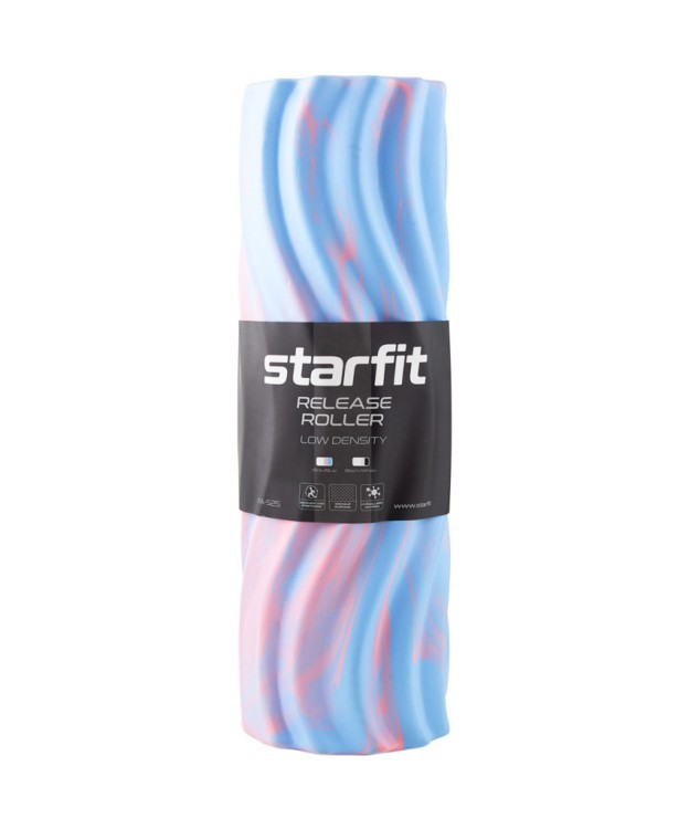 Ролик массажный Starfit FA-525 EVA/PP, 45x14 cм, низкая жесткость, розовый/голубой (2104282)