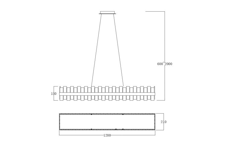 Люстра подвесная прямоуг. 120см (TT-00013013)
