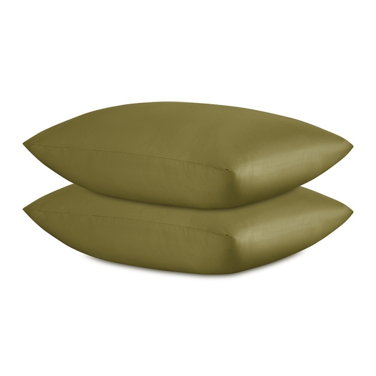 Комплект постельного белья из премиального сатина оливкового цвета из коллекции essential, 200х220 см (79821)