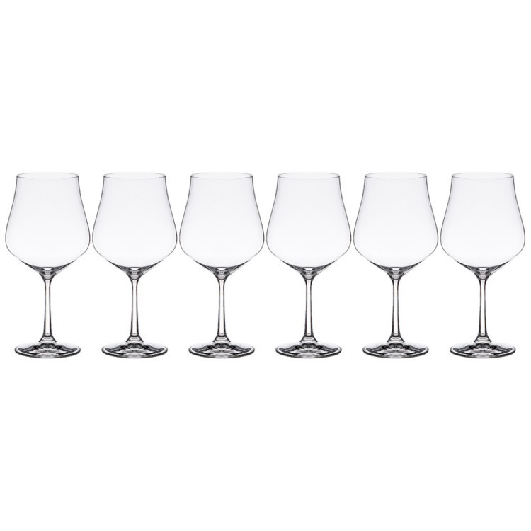 Набор бокалов для вина 600 мл из 6 штук "tulipa" высота=22 см. Bohemia Crystal (674-764)
