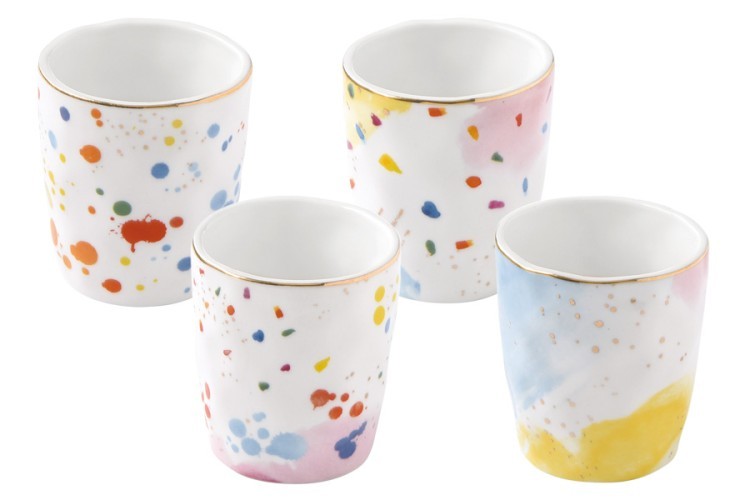 Набор из 4-х кофейных чашек Брызги красок в подарочной упаковке - EL-R2042_SPLA Easy Life (R2S)