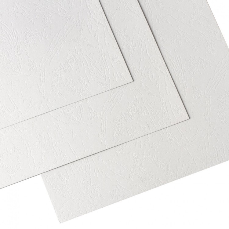 Обложки картонные для переплета А3 к-т 100 штук тисн. под кожу 230 г/м2 бел Brauberg 530945 (1) (89987)