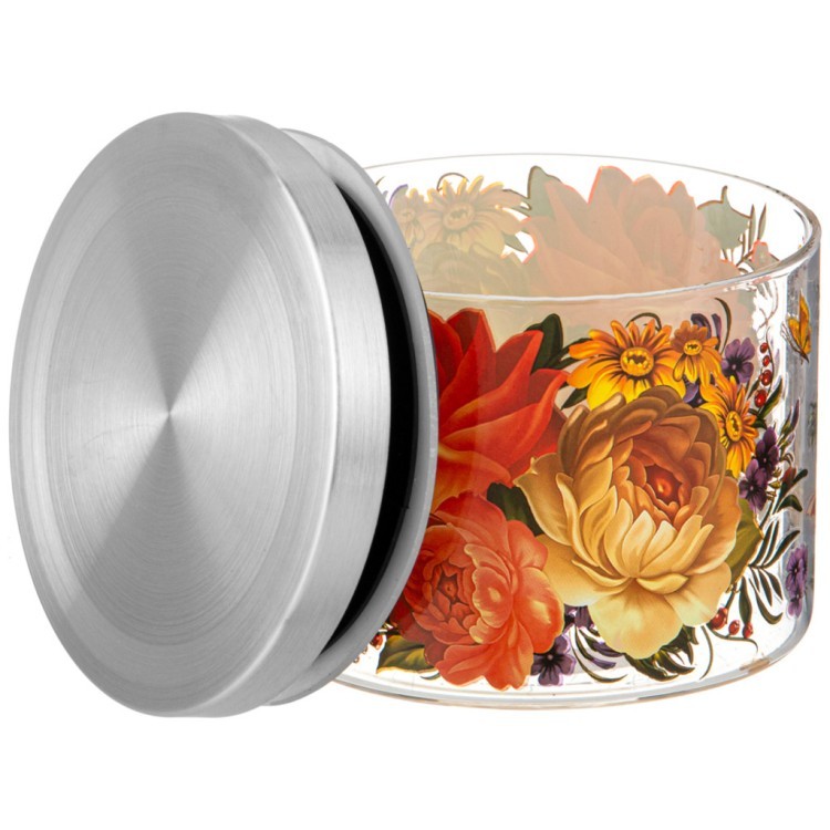 Емкость для сыпучих agness "роскошный сад", 520 мл боросиликатное стекло 10*8,7 см Agness (887-128)