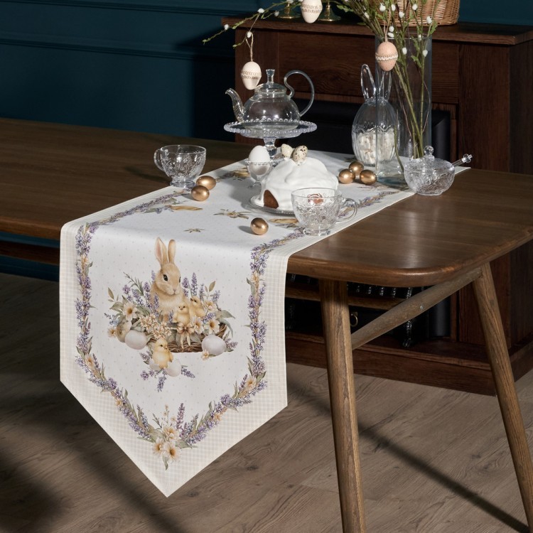 Дорожка "лавандовая весна" 45х145см, 100% хлопок, твил Lefard (850-768-3)