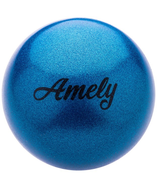 Мяч для художественной гимнастики AGB-103 15 см, синий, с насыщенными блестками (445600)