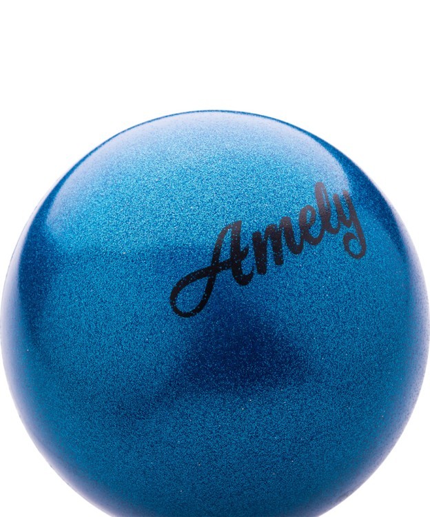 Мяч для художественной гимнастики AGB-103 15 см, синий, с насыщенными блестками (445600)