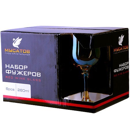 Набор 6-ти бокалов д/вина Золотистый мёд 240 мл (ME163-05)