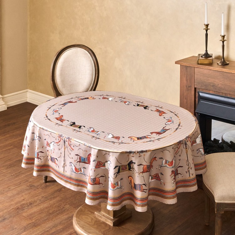 Скатерть овальная "passage"140х180см ,капучино, 100% хлопок,твил, пропитка Lefard (850-760-4)