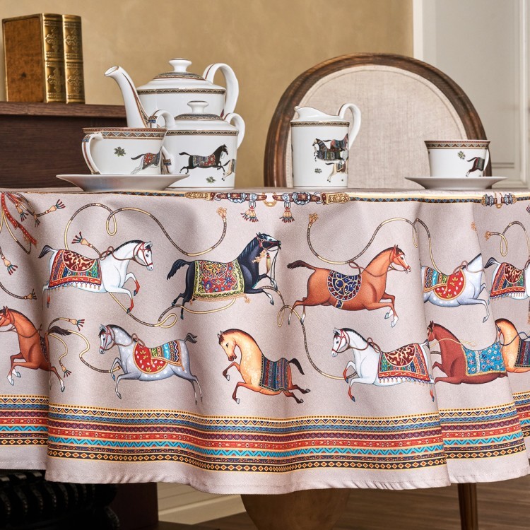 Скатерть овальная "passage"140х180см ,капучино, 100% хлопок,твил, пропитка Lefard (850-760-4)